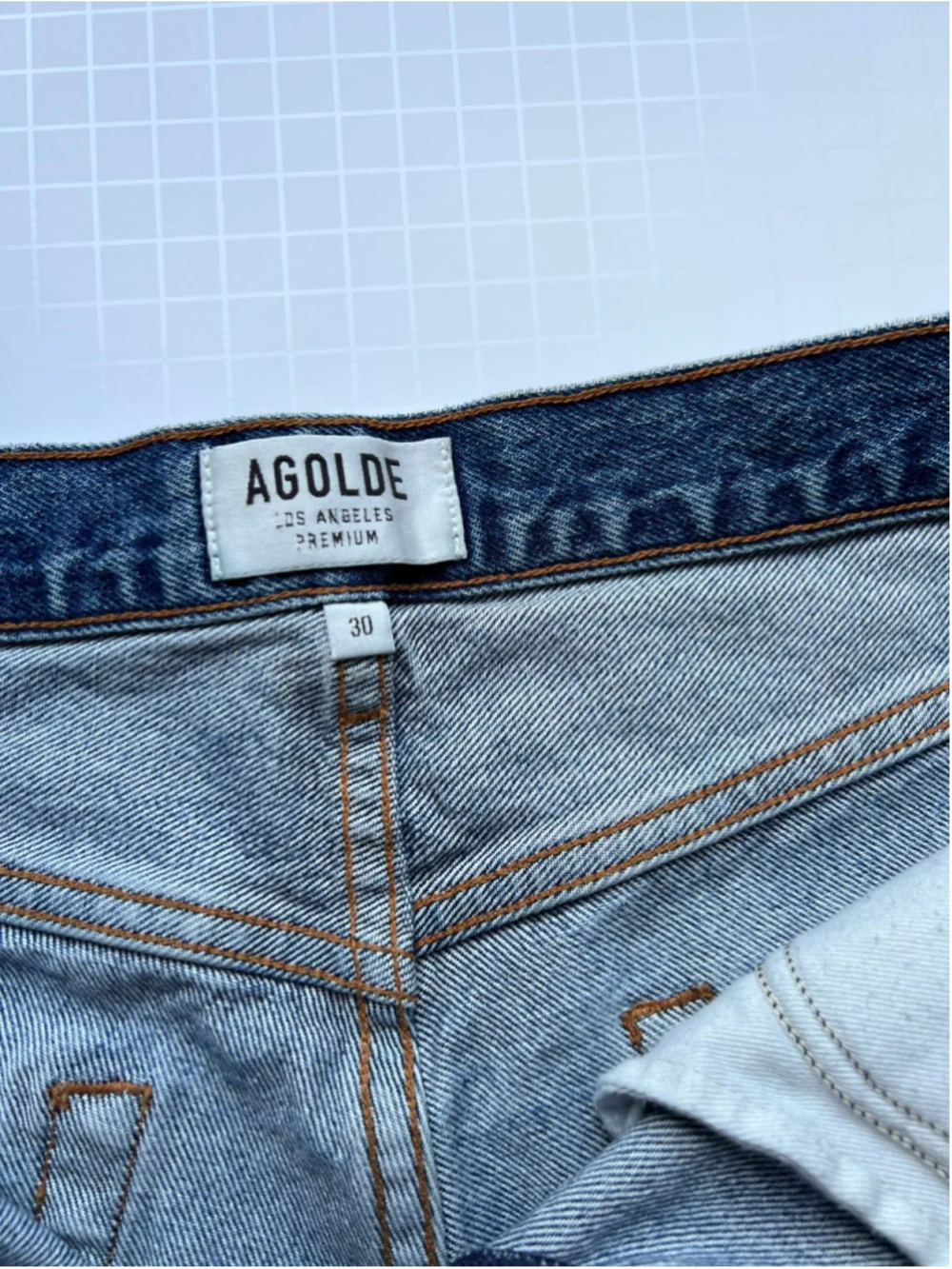 Agolde Parker Cutoff Denim Jean Short Medium Blue 30